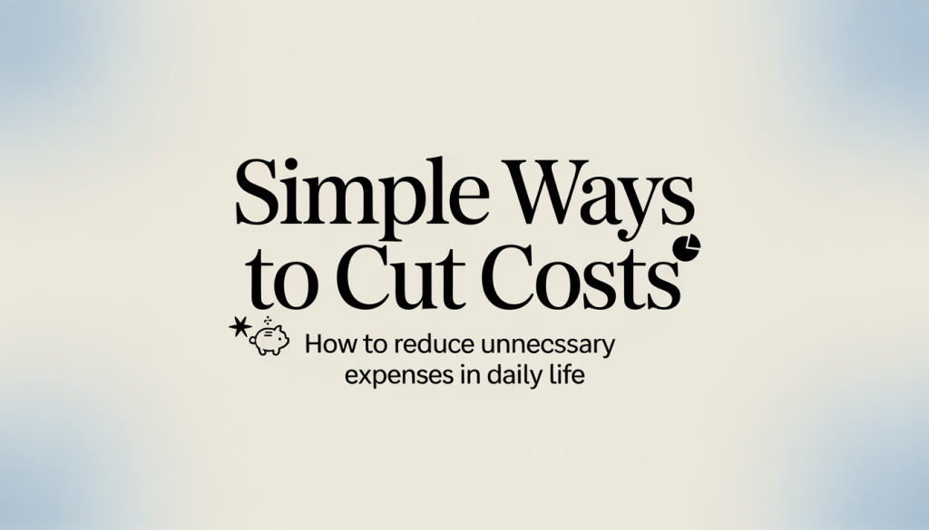 How to Reduce Unnecessary Expenses in Daily Life